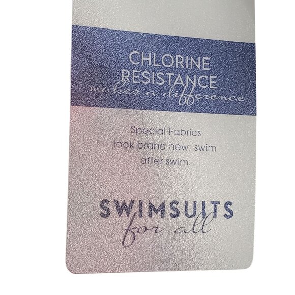 Swim365 NWT Women Plus Sz 18 Swim Tee Built In Bra Side Ruched Split Neck UPF50 - Picture 11 of 14